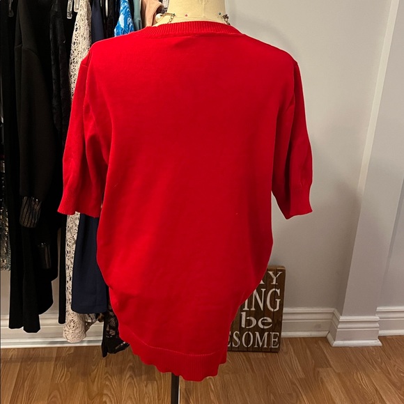 😍SHOW SPECIAL - TABULA RASA Red Short Sleeve Sweater Plus Size  XXL - Picture 4 of 7